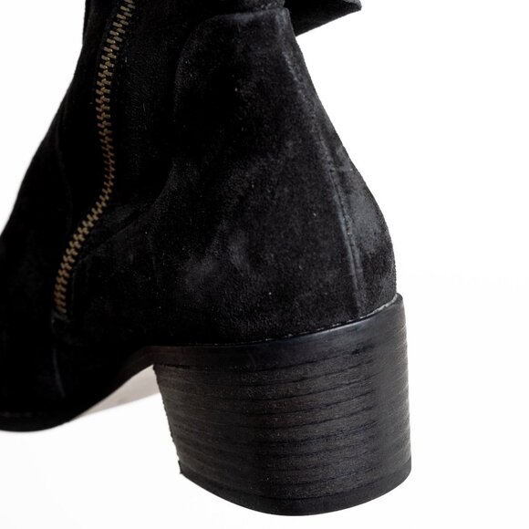 Paul Green Suede Leather Bootie Black Western Nicole Made in Austria - Picture 11 of 16